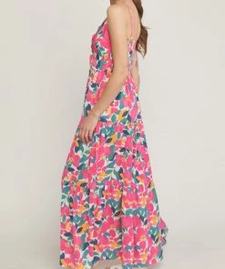 She She Boutique Floral Maxi Dress - Ivory Multi CLOTHING