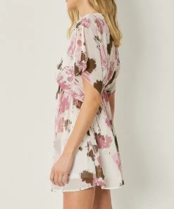 She She Boutique NEW ARRIVALS Abstract Print Dress - Ivory