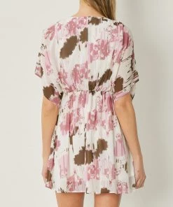 She She Boutique NEW ARRIVALS Abstract Print Dress - Ivory