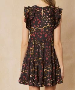 She She Boutique Satin Floral Dress - Black 9 She She Boutique Satin Floral Dress - Black