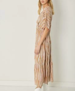 She She Boutique Zebra Print Maxi Dress - Camel 8 She She Boutique Zebra Print Maxi Dress - Camel