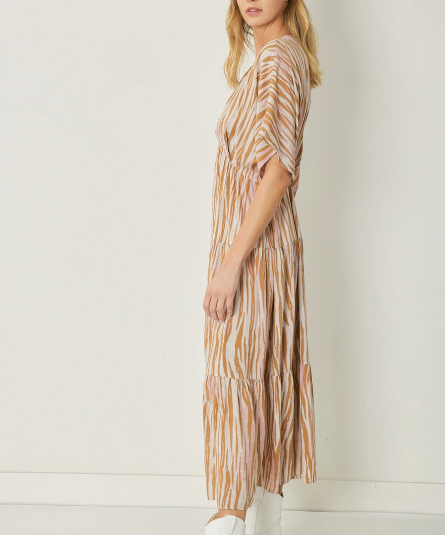 She She Boutique Zebra Print Maxi Dress - Camel 5 She She Boutique Zebra Print Maxi Dress - Camel