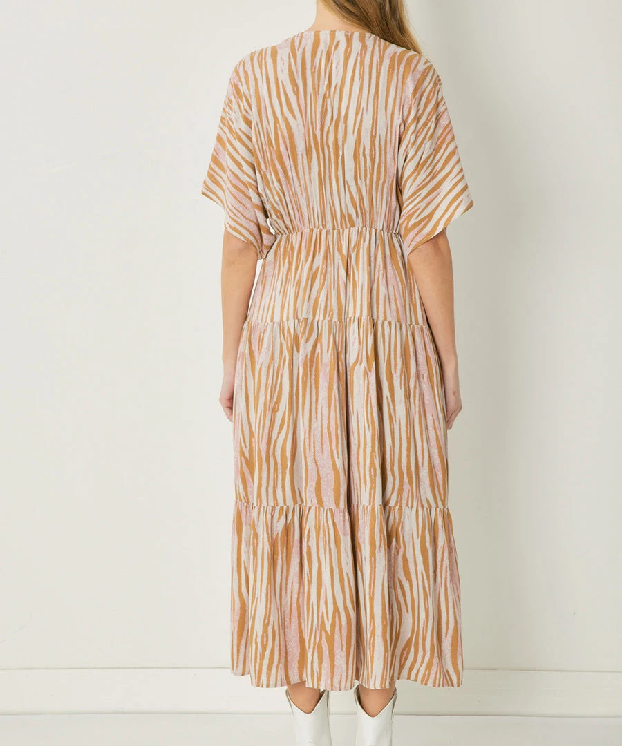 She She Boutique Zebra Print Maxi Dress - Camel 6 She She Boutique Zebra Print Maxi Dress - Camel