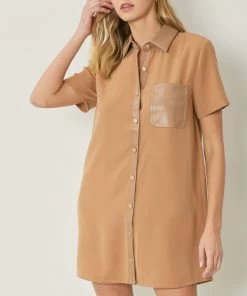 She She Boutique Color Block Dress - Camel NEW ARRIVALS