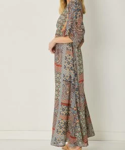 She She Boutique NEW ARRIVALS Boho Maxi Dress - Rust Combo