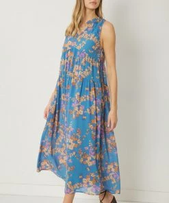 She She Boutique Floral Maxi Dress - Blue