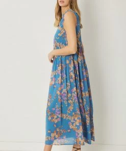 She She Boutique Floral Maxi Dress - Blue
