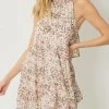 She She Boutique Mock Neck Dress - Natural CLOTHING