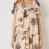 She She Boutique Leaf Print Dress - Taupe/Black CLOTHING
