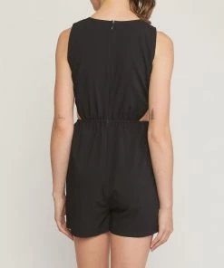 She She Boutique CLOTHING Cut Out Side Romper - Royal