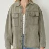 She She Boutique Raw Hem Denim Jacket - Army