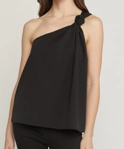 She She Boutique One Shoulder Top - Black OR Red CLOTHING