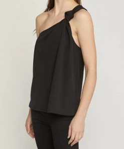 She She Boutique One Shoulder Top - Black OR Red CLOTHING
