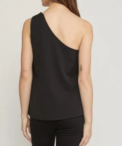 She She Boutique One Shoulder Top - Black OR Red CLOTHING