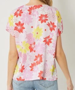 She She Boutique CLOTHING Floral Top - Orange Combo OR Pink Combo