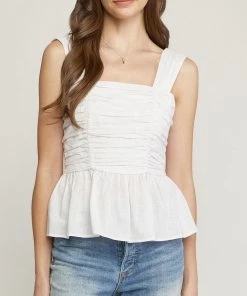 She She Boutique Tie Back Sleeveless Top - Pink OR White