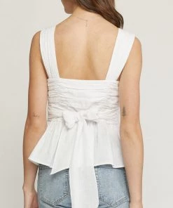 She She Boutique Tie Back Sleeveless Top - Pink OR White