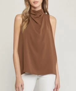 She She Boutique Sleeveless Top - Forest OR Dark Brown