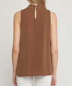 She She Boutique Sleeveless Top - Forest OR Dark Brown