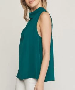 She She Boutique Sleeveless Top - Forest OR Dark Brown