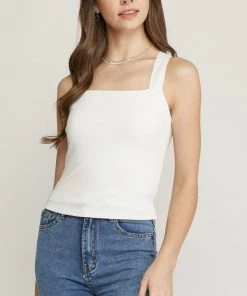 She She Boutique CLOTHING Strappy Back Top - White