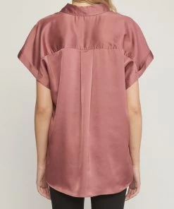 She She Boutique Satin Short Sleeve Button Down Top - Cocoa NEW ARRIVALS 9 She She Boutique Satin Short Sleeve Button Down Top - Cocoa NEW ARRIVALS