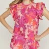 She She Boutique Floral Top - Peach CLOTHING