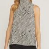 She She Boutique Zebra Print Sleeveless Top - Ivory CLOTHING