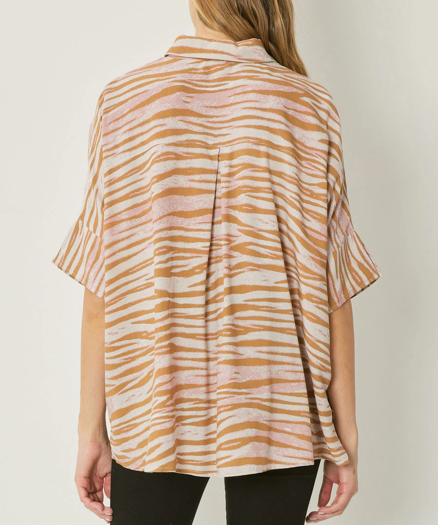 She She Boutique NEW ARRIVALS Zebra Print Top - Camel 6 She She Boutique NEW ARRIVALS Zebra Print Top - Camel