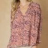 She She Boutique NEW ARRIVALS Printed V-Neck Blouse - Mauve 2 She She Boutique NEW ARRIVALS Printed V-Neck Blouse - Mauve