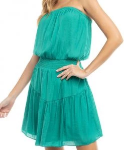 She She Boutique CLOTHING Strapless Dress - Emerald
