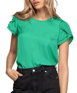 She She Boutique Tulip Sleeve Blouse - Peridot