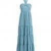 She She Boutique CLOTHING Halter Maxi Dress - Milky Blue