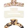 She She Boutique ACCESSORIES 3-Piece Hair Clip Set - Floral, Ivory & Tortoise