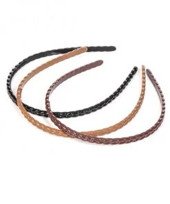 She She Boutique 3-Piece Braided Headband Set - Black/Tan/Brown -FINAL SALE ACCESSORIES