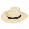 She She Boutique Classic Straw Hat With Black Band - Ivory