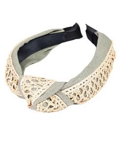 She She Boutique ACCESSORIES Rattan Woven Headband - Pink, Green OR Beige