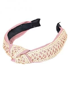 She She Boutique ACCESSORIES Rattan Woven Headband - Pink, Green OR Beige