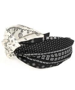 She She Boutique Two-Tone Paisley Headband - Blue OR Black ACCESSORIES