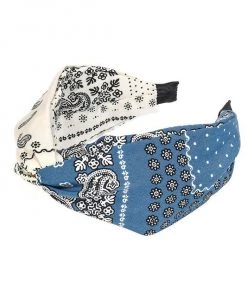 She She Boutique Two-Tone Paisley Headband - Blue OR Black ACCESSORIES