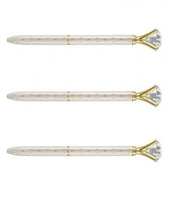 She She Boutique GIFTS Gem Pen - Gold, Pink, Polka Dot, Rose Gold, Silver, White, Stripe OR Ivory/Gold Dot