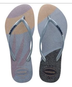She She Boutique Havaianas Slim Palette Flow Flip Flops - Crocus Rose, Ashley Blue, Sand Grey/Golden OR Sand Grey