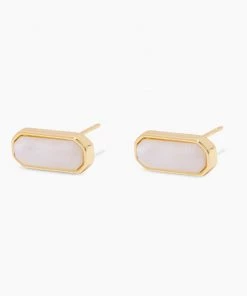 JEWELRY Gorjana Adler Bar Studs - Gold/White