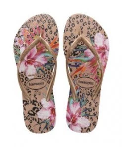 She She Boutique Havaianas Slim Animal Floral Flip Flop - Crocus Rose SHOES