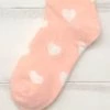 She She Boutique CLOTHING Heart Socks - Peach/White