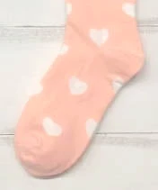 She She Boutique CLOTHING Heart Socks - Peach/White