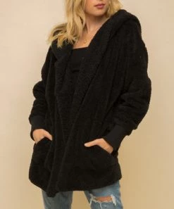 She She Boutique Sherpa Jacket - Black