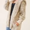She She Boutique CLOTHING Leopard Sherpa Jacket - Cream Leopard