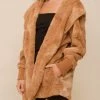 She She Boutique CLOTHING Tie Dye Sherpa Jacket - Brown