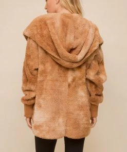 She She Boutique CLOTHING Tie Dye Sherpa Jacket - Brown